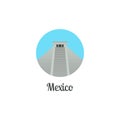 Mexico landmark isolated round icon