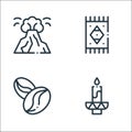 Mexico line icons. linear set. quality vector line set such as candle, coffee beans, rug