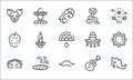 Mexico line icons. linear set. quality vector line set such as mexico, moustache, tacos, guitar, cigar, guanabana, mexican, snake