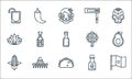 mexico line icons. linear set. quality vector line set such as mexico, taco, corn, chili sauce, mexican hat, agave, cross, matraca