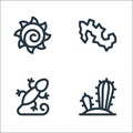 mexico line icons. linear set. quality vector line set such as cactus, gecko, mexico