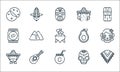 Mexico line icons. linear set. quality vector line set such as poncho, mate, mexican man, skull, guitar, peanut butter, avocado, Royalty Free Stock Photo