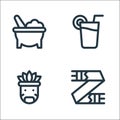 Mexico line icons. linear set. quality vector line set such as scarf, mexican, lime