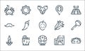 Mexico line icons. linear set. quality vector line set such as tacos, mexican, candle, traditional, tepache, moustache, corn,