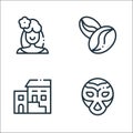 Mexico line icons. linear set. quality vector line set such as wrestling, traditional, coffee beans