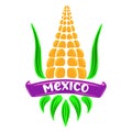 Mexico logo. Ear of corn. Mexican cuisine icon Royalty Free Stock Photo