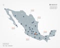 Mexico infographic map vector illustration.