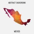 Mexico map in geometric polygonal,mosaic style.