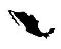 Mexico Map. Mexican Country Map. Black and White Mexicanos National Nation Outline Geography Border Boundary Shape Territory Vecto