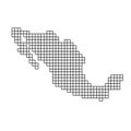 Mexico map silhouette from black pattern mosaic structure of squares. Vector illustration Royalty Free Stock Photo