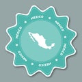 Mexico map sticker in trendy colors.