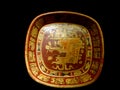Mexico Maya art acient bowl with paintings of mayian life Royalty Free Stock Photo
