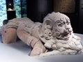 Mexico Maya art acient statue lying puma Royalty Free Stock Photo