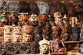 Mexico, Mayan culture, hand carved masks of gods carved in rows on top of each other. Last but not least, the May calendar