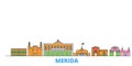 Mexico, Merida line cityscape, flat vector. Travel city landmark, oultine illustration, line world icons Royalty Free Stock Photo