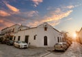 Mexico, Monterrey, colorful historic buildings in the center of the old city, Barrio Antiguo, a famous tourist Royalty Free Stock Photo