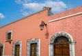 Mexico, Monterrey, colorful historic houses in Barrio Antiguo, a famous tourist attraction Royalty Free Stock Photo