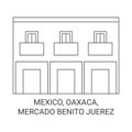 Mexico, Oaxaca, Mercado Benito Juerez travel landmark vector illustration Royalty Free Stock Photo