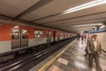 MEXICO - OCTOBER 26, 2017: Mexico City Underground Train Station with Local People Traveling. Tube, Train