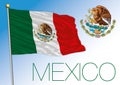 Mexico official national flag and coat of arms, american country