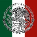 Mexico, official national seal on the mexican flag