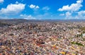 Mexico, panoramic bird eye view of skyline of Zacatecas historic city colonial center Royalty Free Stock Photo