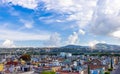 Mexico, panoramic Morelia skyline with colorful streets and colonial houses in historic center Royalty Free Stock Photo