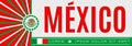 Mexico patriotic banner design, typographic vector illustration, mexican flag colors