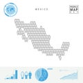 Mexico People Icon Map. Stylized Vector Silhouette of Mexico. Population Growth and Aging Infographics