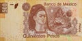 Mexico 500 pesos denominations banknote close up Mexican money bills cash currency