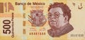 Mexico 500 pesos denominations banknote close up Mexican money bills cash currency