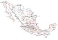 Mexico road and highway map.