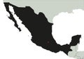 Highly Detailed Mexico Silhouette map.