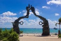 Mexico, playa del Carmen, portal maya sculpture Mayan Gateway Royalty Free Stock Photo