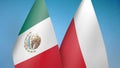 Mexico and Poland two flags