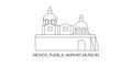 Mexico, Puebla, Amparo Museum, travel landmark vector illustration Royalty Free Stock Photo