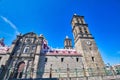 Mexico, Puebla-18 April, 2018: Landmark Central Puebla Cathedral Catedral Basilica de Puebla Royalty Free Stock Photo