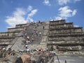 Mexico, pyramids of Teutihuacan. Pyramid of the sun and the moon