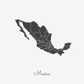 Mexico region map: grey outline on white.