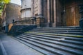 MEXICO - SEPTEMBER 19: Church steps with fallen debris due to the earthquake