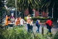 MEXICO - SEPTEMBER 20: Civilian people volunteering to help rescue earthquake victims