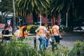 MEXICO - SEPTEMBER 20: Civilian people volunteering to help rescue earthquake victims