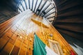 MEXICO - SEPTEMBER 20: Cross, image of the virgin of Guadalupe and Mexican flag at Basilica of our Lady Guadalupe Royalty Free Stock Photo