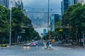 MEXICO - SEPTEMBER 20: Paseo Reforma during the night right before a sotrm starts