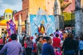 MEXICO - SEPTEMBER 27: People in costumes at a colorful parade,