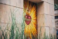 MEXICO - SEPTEMBER 20: Sacred heart image near Basilica of our Lady Guadalupe square Royalty Free Stock Photo