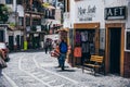 MEXICO - SEPTEMBER 22: Street merchant carrying a pile of hats