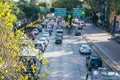 MEXICO - SEPTEMBER 19: Vehicles in heavy traffic after the earthquake