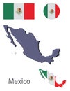 Country Mexico silhouette and flag vector