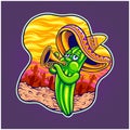 Mexico sombrero cactus cinco de mayo playing music cartoon illustration